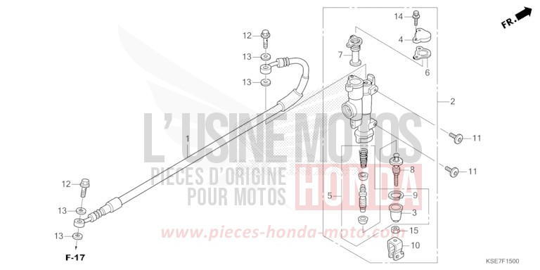 REAR BRAKE MASTER CYLINDER for CRF150R "Big wheels" EXTREME RED (R292) from 2022